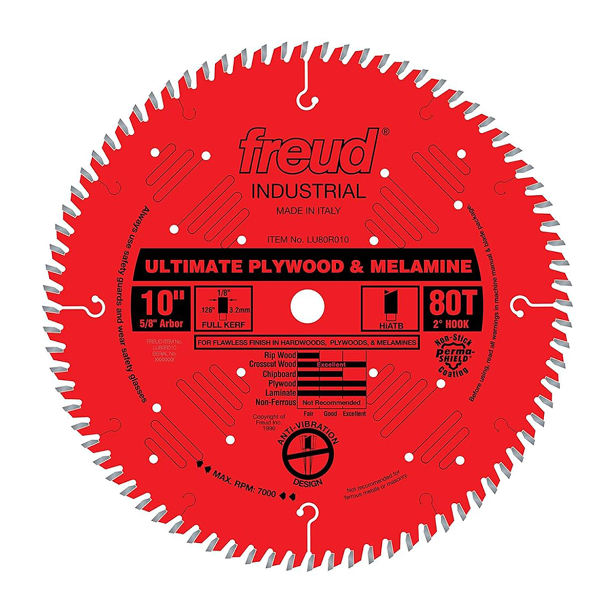 Disco para Melamina y Plywood 10" 80T FREUD